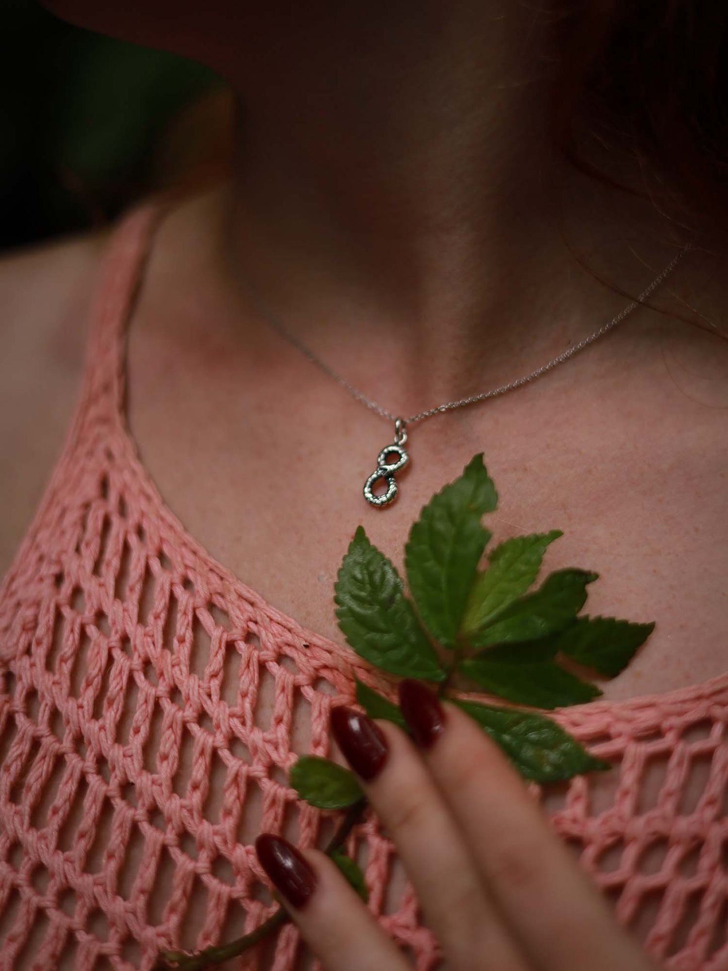 Ouroboros Snake Infinity Charm in Silver Yin Jewelry for the Soul