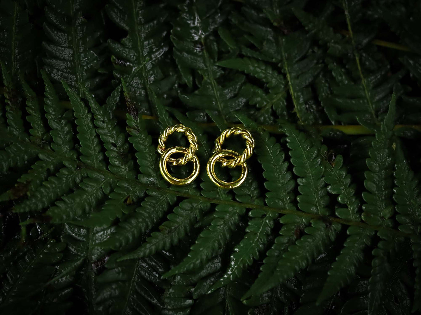 Posh Stud Hoops in Brass Yin Jewelry for the Soul