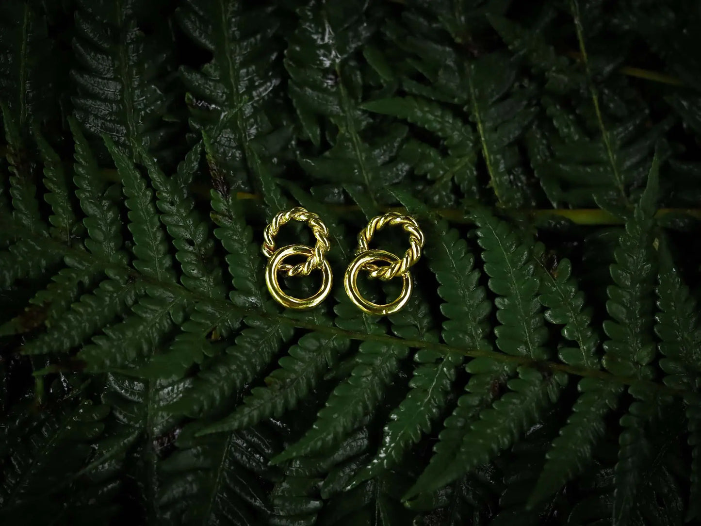 Posh Stud Hoops in Brass Yin Jewelry for the Soul