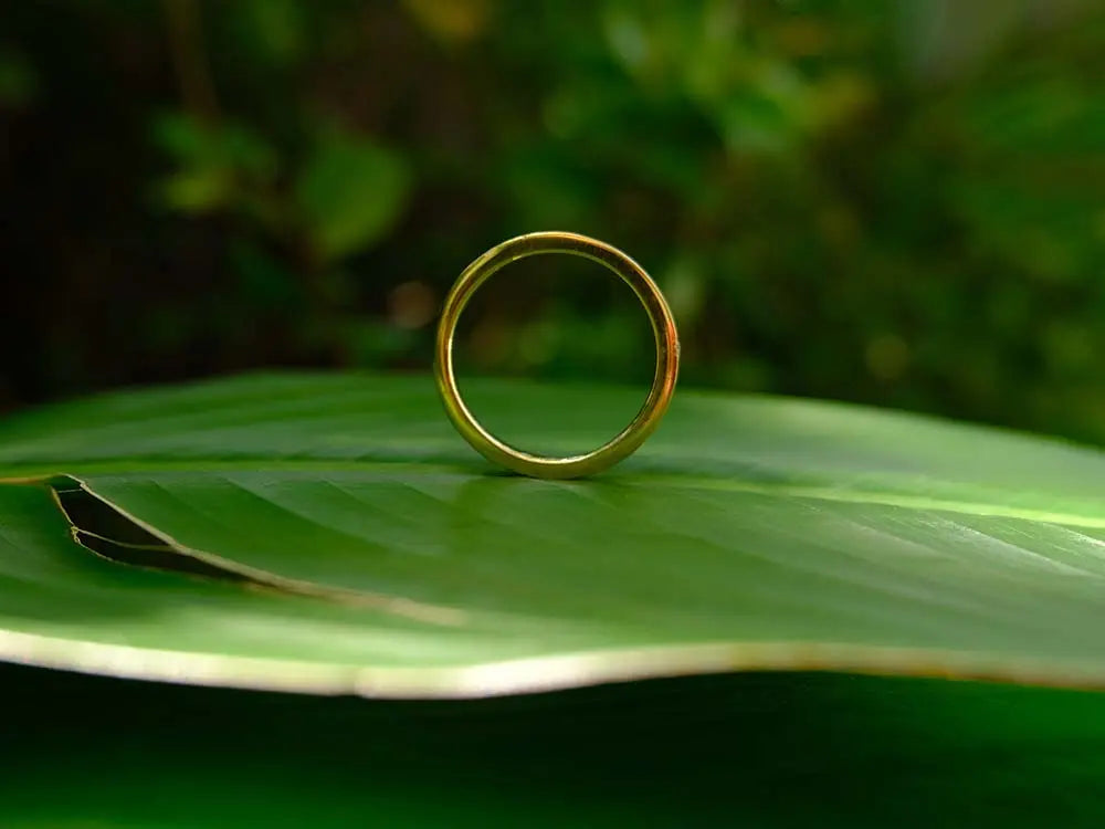 Om Shanti Ring in Brass Yin Jewelry for the Soul