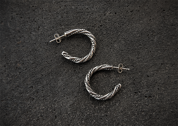 Viking Silver Hoop Earrings Mule Jewels