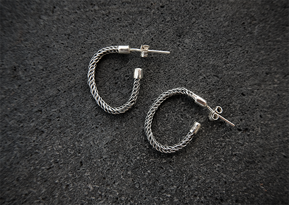 Silver Chain Hoop Earrings Mule Jewels