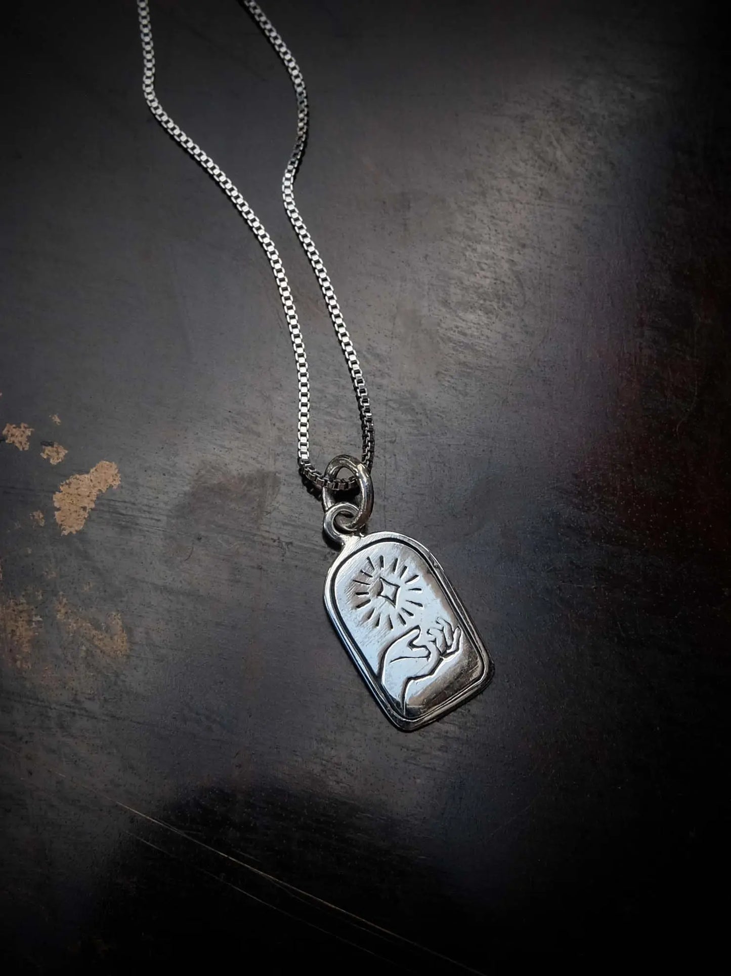 Hand of Light Charm in Silver Yin Jewelry for the Soul