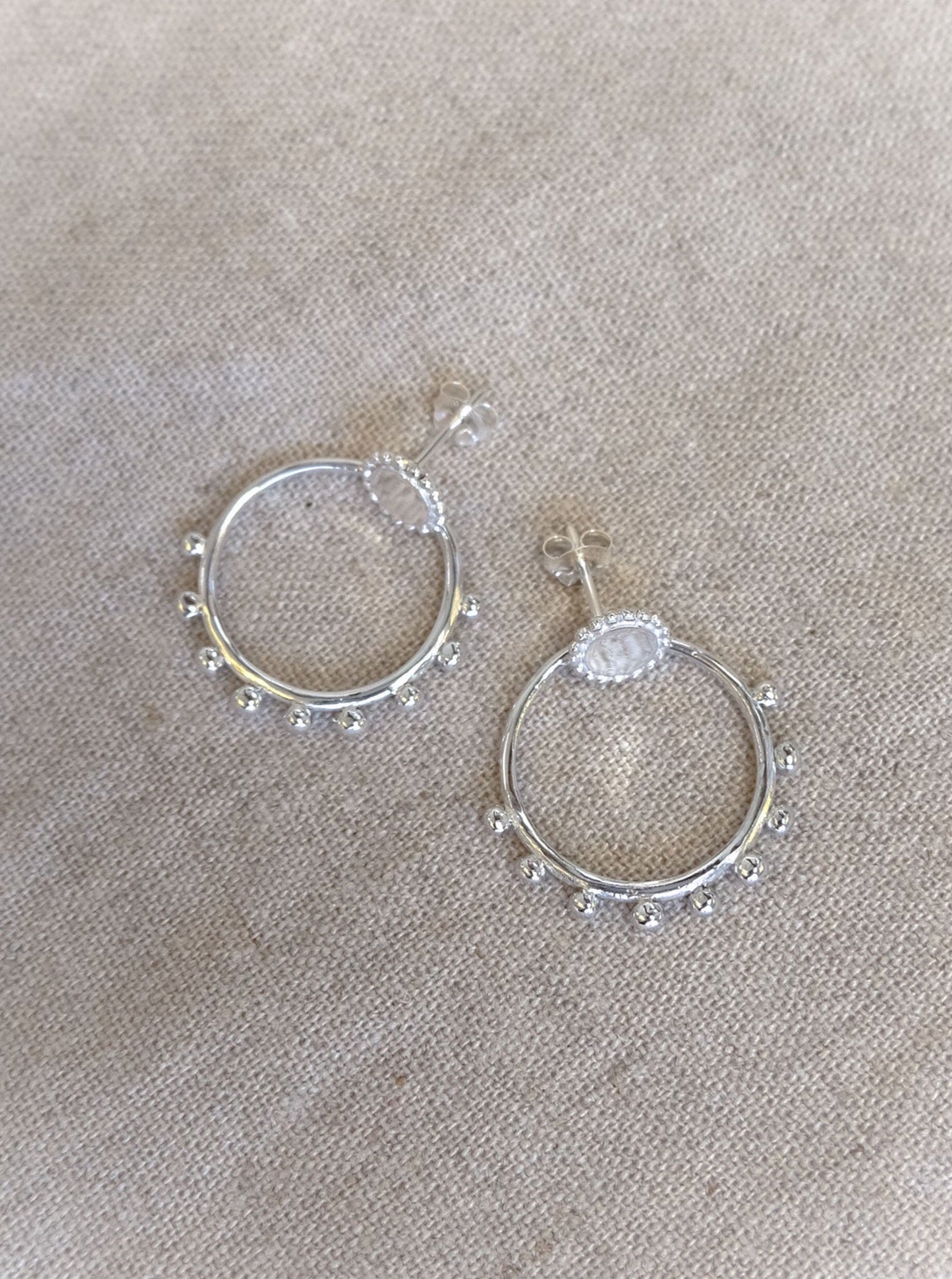 Saturn Earrings in Silver
