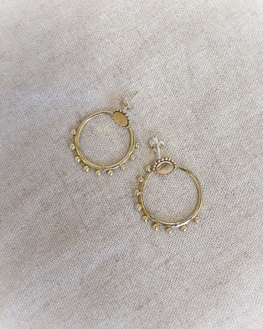 Saturn Earrings in Brass