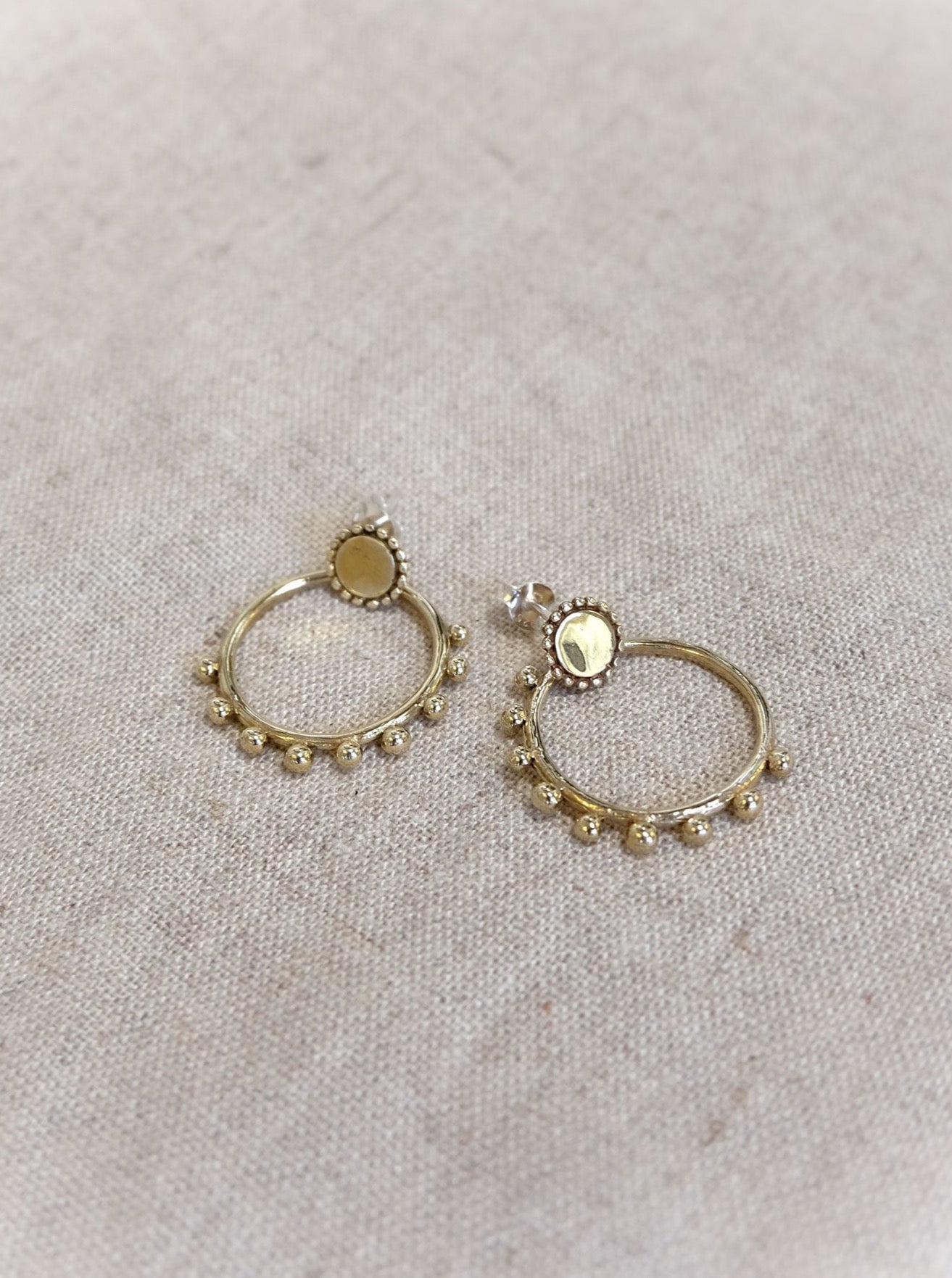 Saturn Earrings in Brass