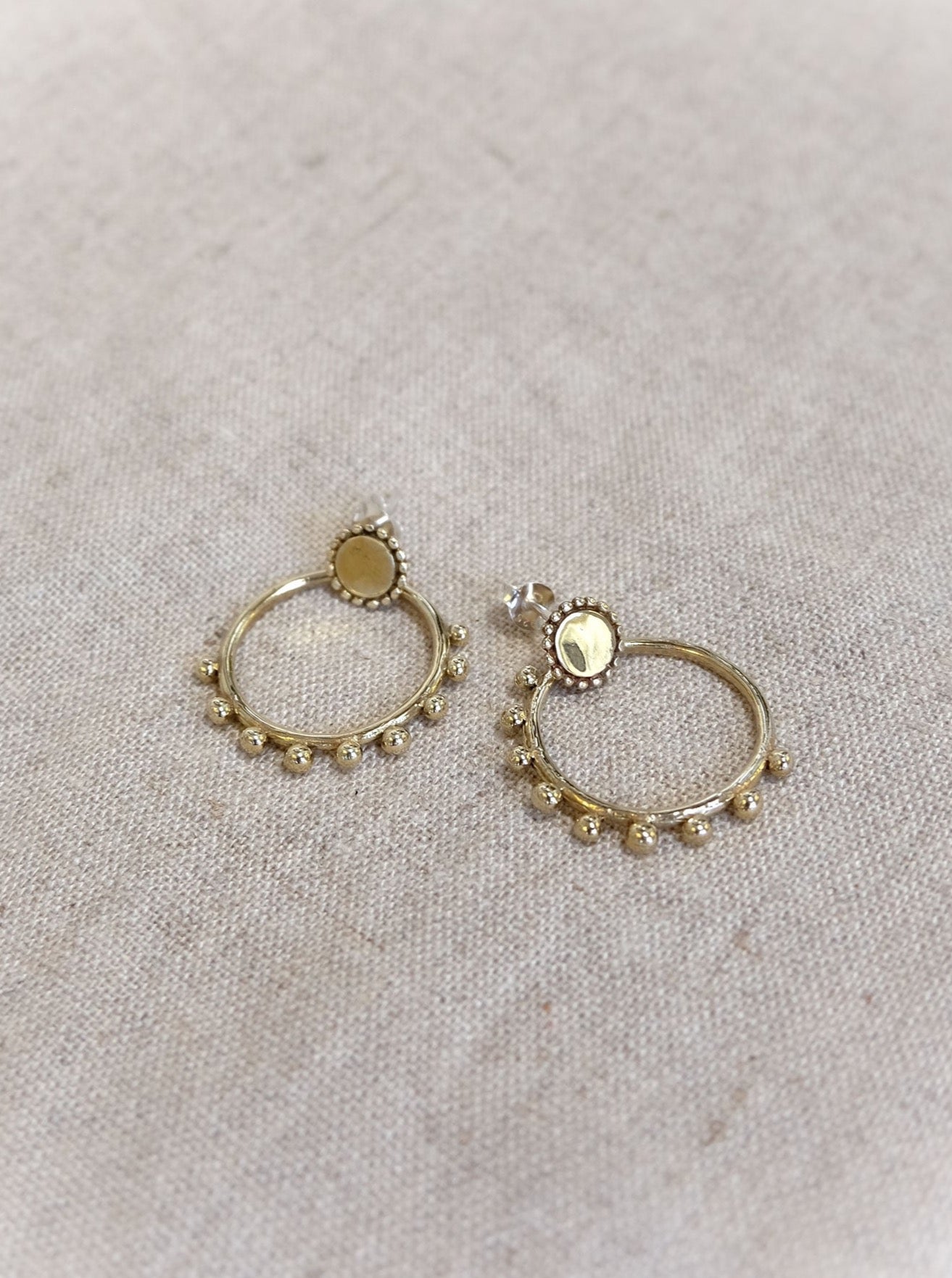 Saturn Earrings in Brass Yin Jewelry for the Soul