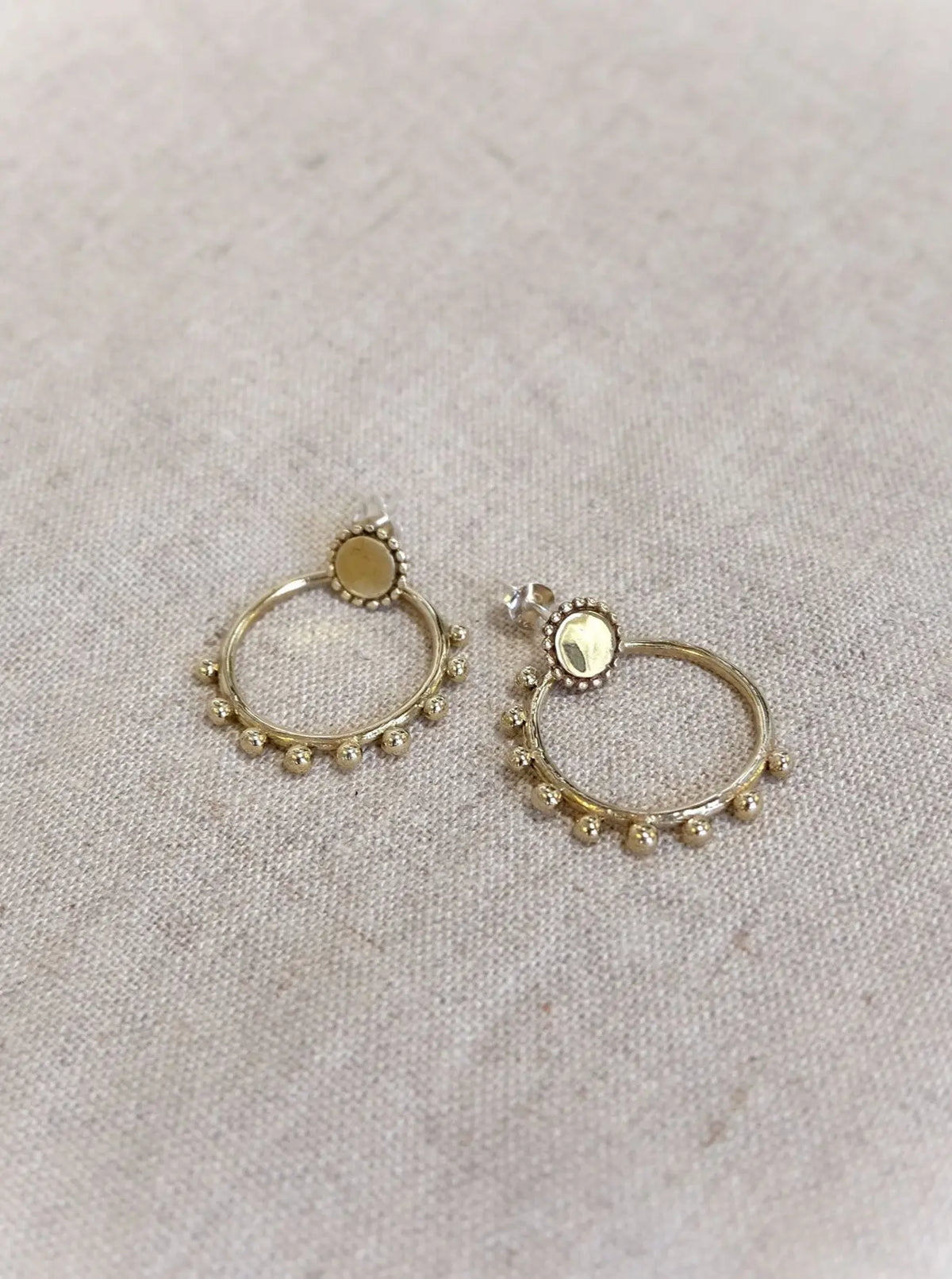 Saturn Earrings in Brass Yin Jewelry for the Soul