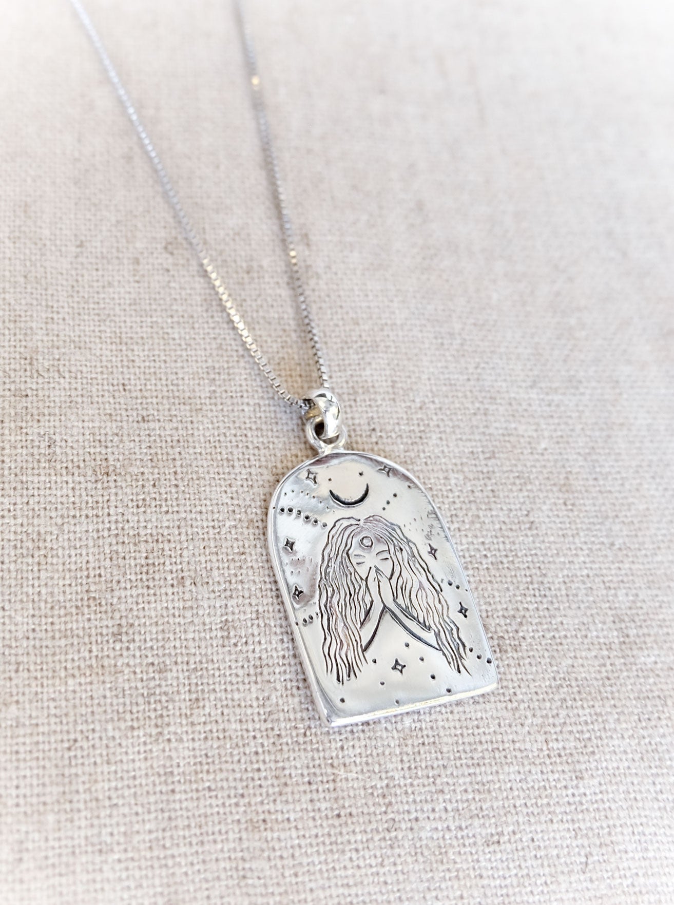 Midnight Prayer Pendant in Silver Yin Jewelry for the Soul