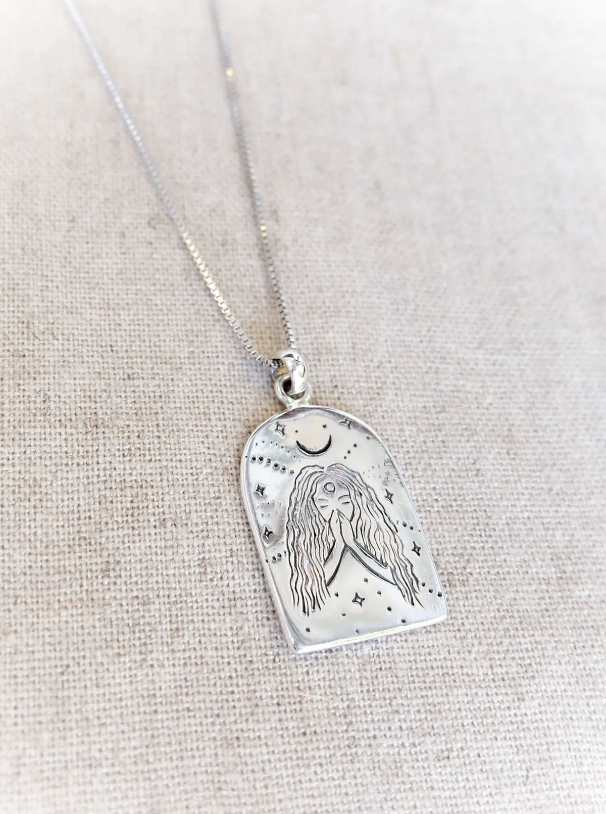 Midnight Prayer Pendant in Silver Yin Jewelry for the Soul