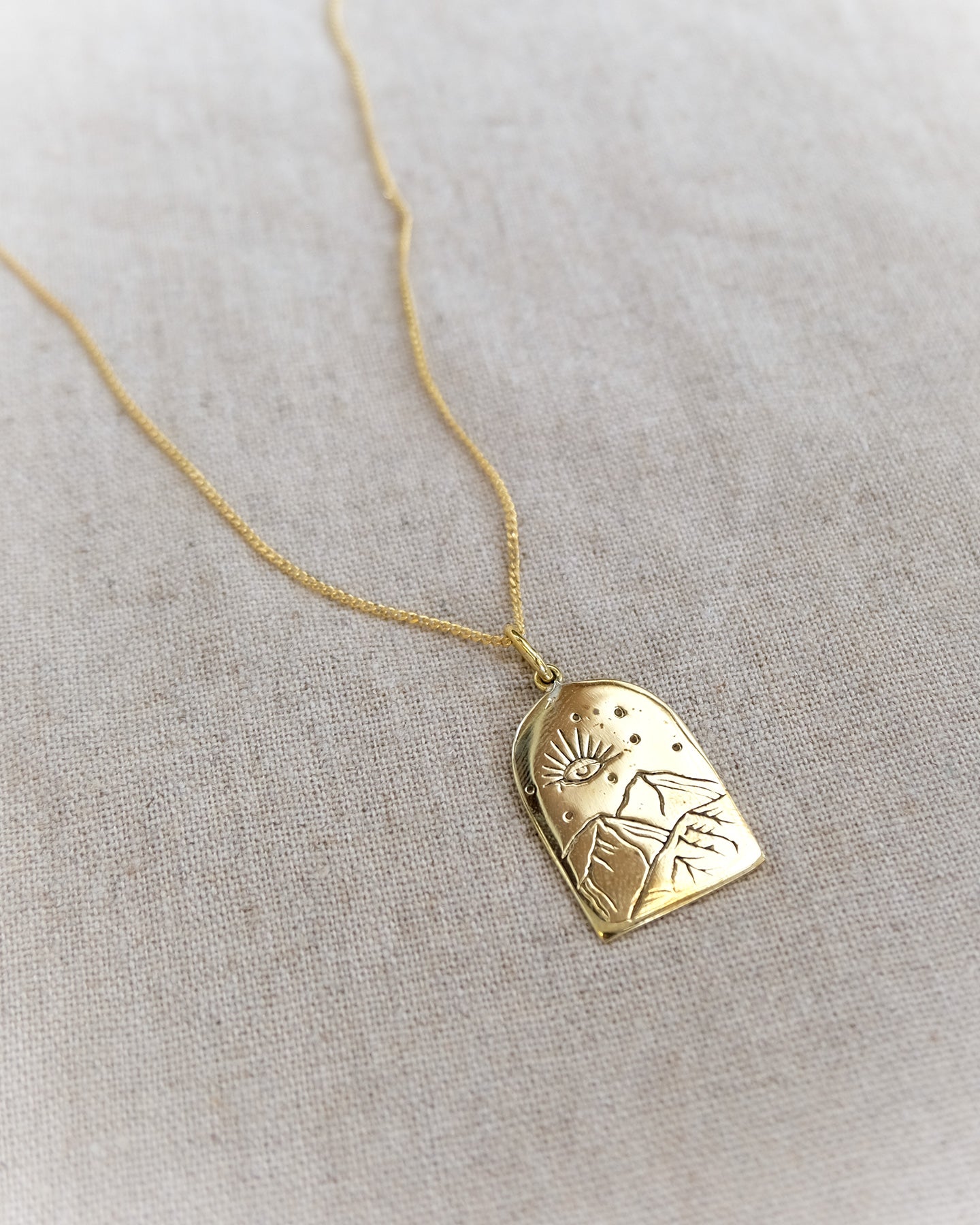 Midnight Prayer Pendant in Brass Yin Jewelry for the Soul
