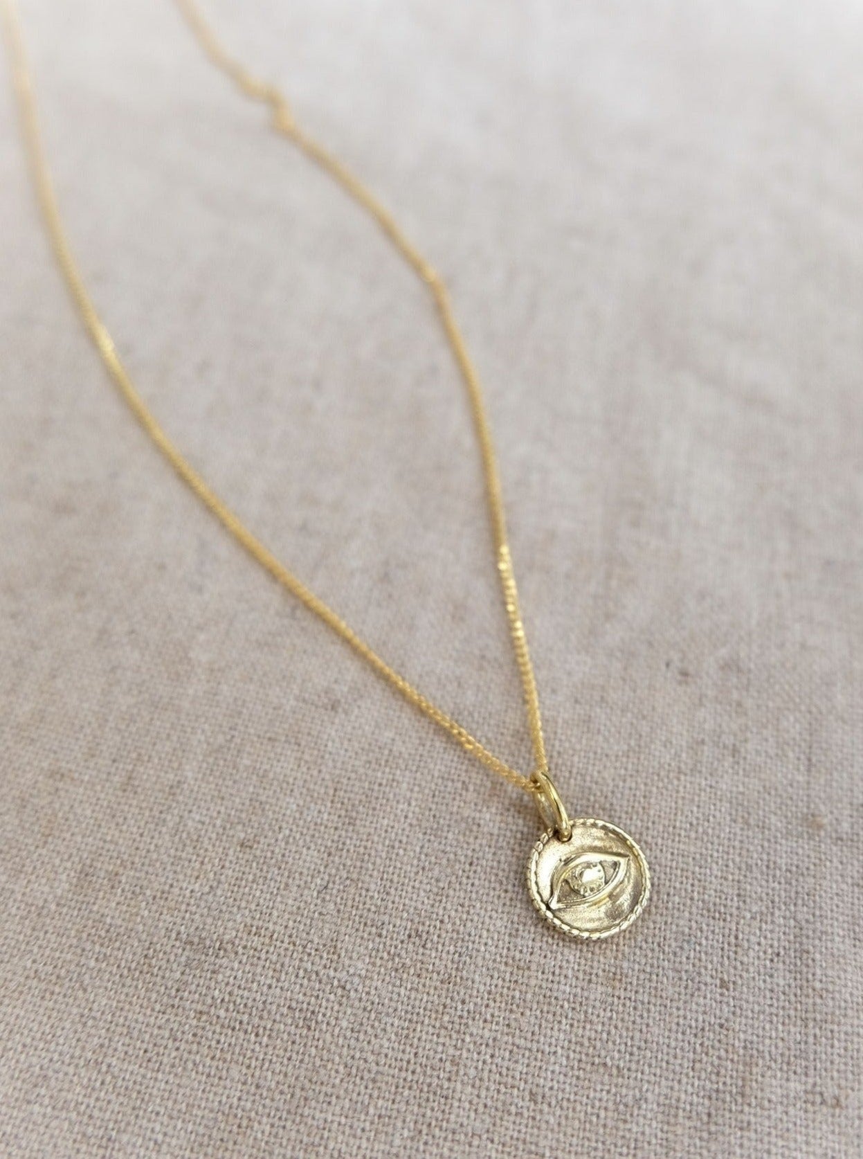 Evil Eye Charm in Brass Yin Jewelry for the Soul