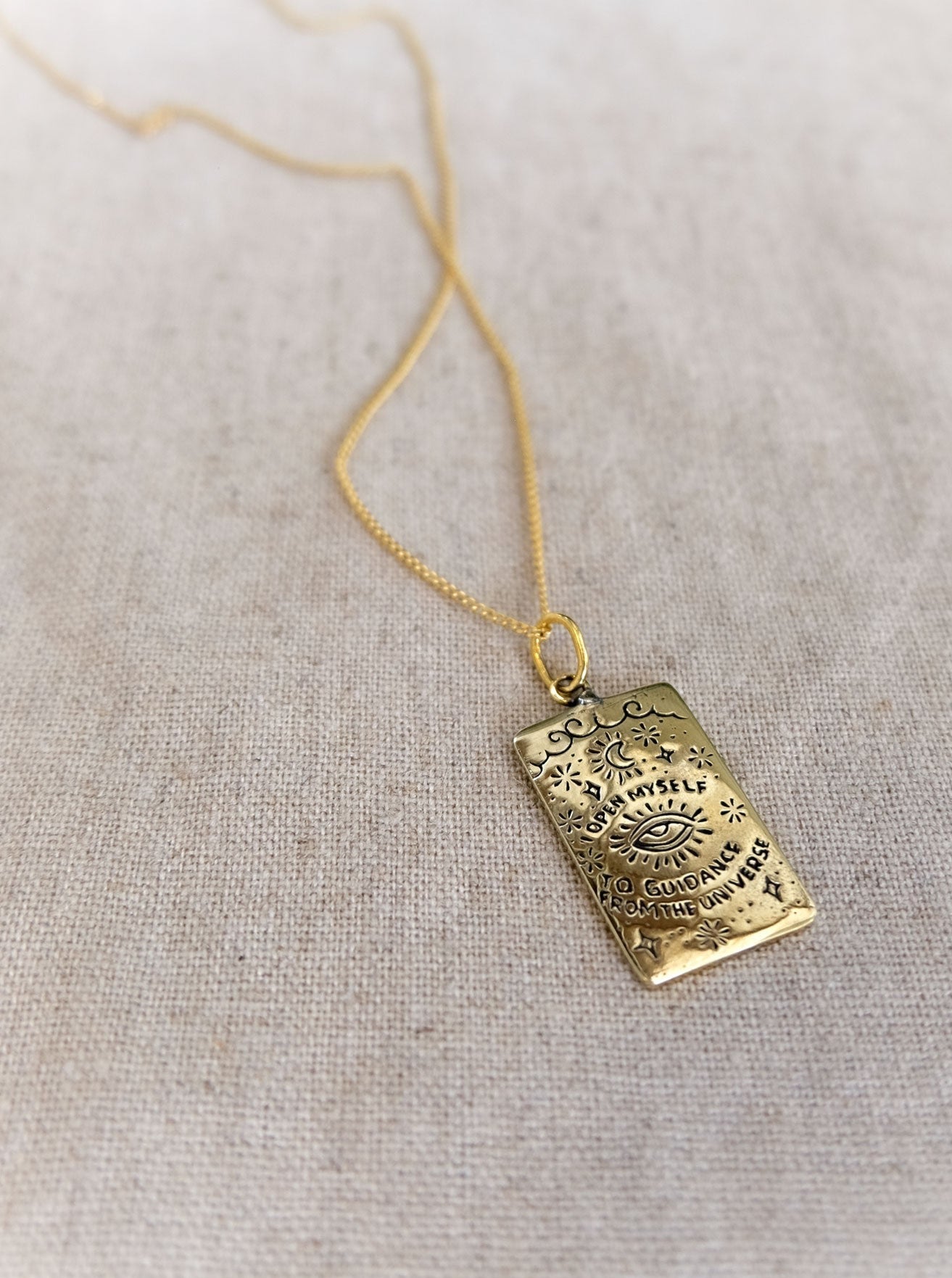Ace of Pentacles Pendant in Brass