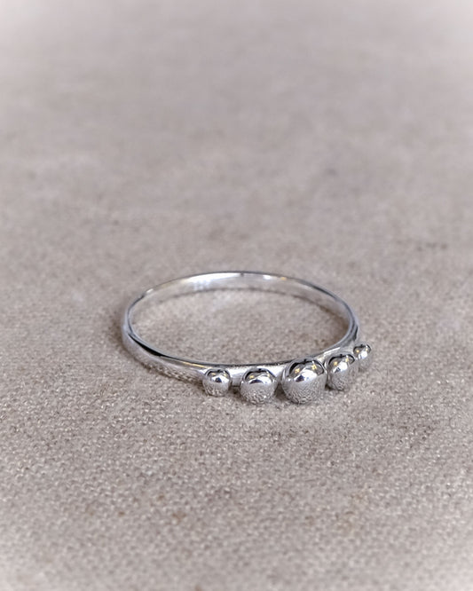 Five Ball Ring in Silver