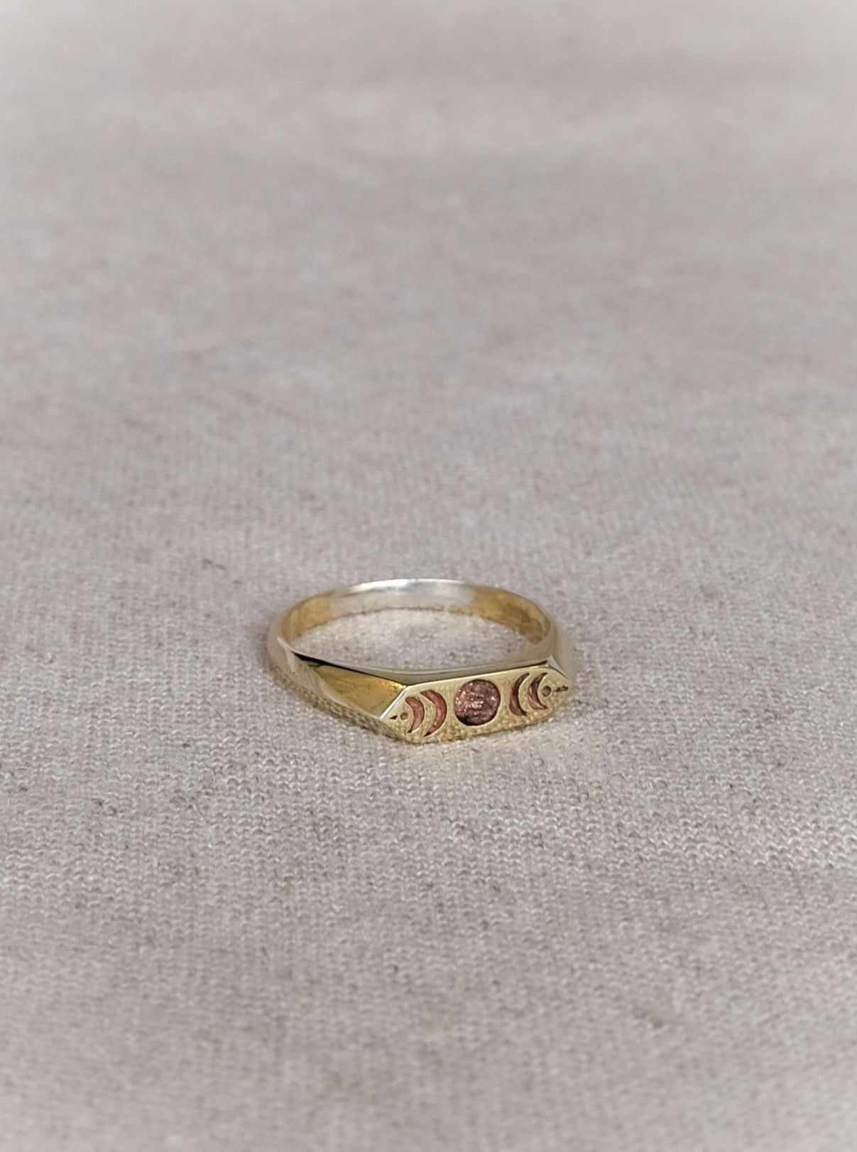 Moon Phase Ring in Brass