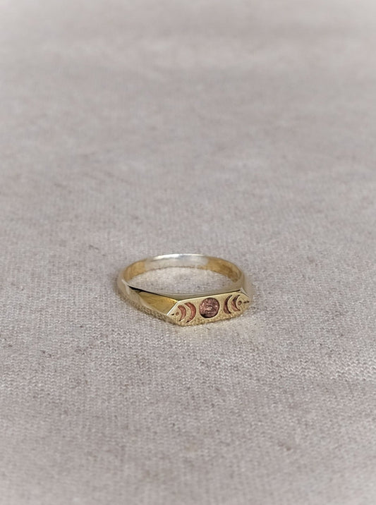 Moon Phase Ring in Brass