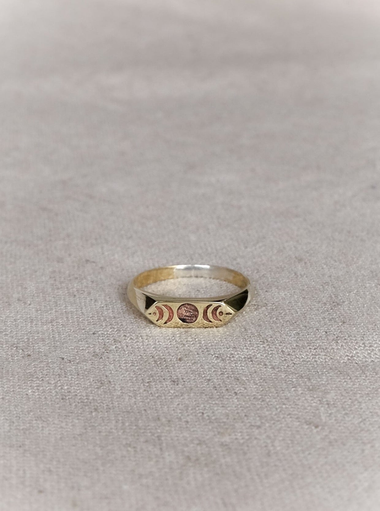 Moon Phase Ring in Brass