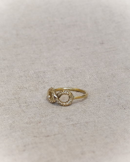 Ouroboros Infinity Ring in Brass