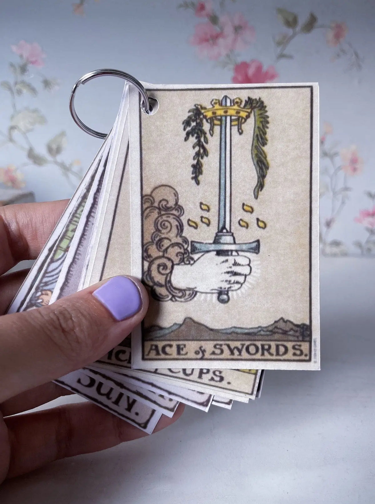 Ace of Swords Tarot Card Pendant in Brass Yin Jewelry for the Soul