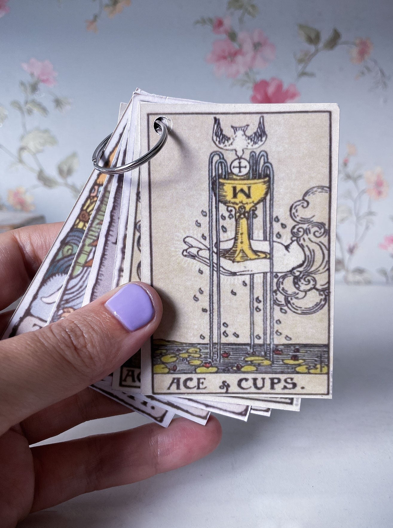 Ace of Cups Tarot Card Pendant in Brass Yin Jewelry for the Soul