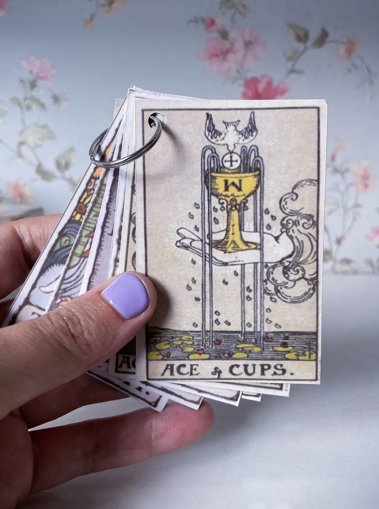 Ace of Cups Tarot Card Pendant in Brass Yin Jewelry for the Soul