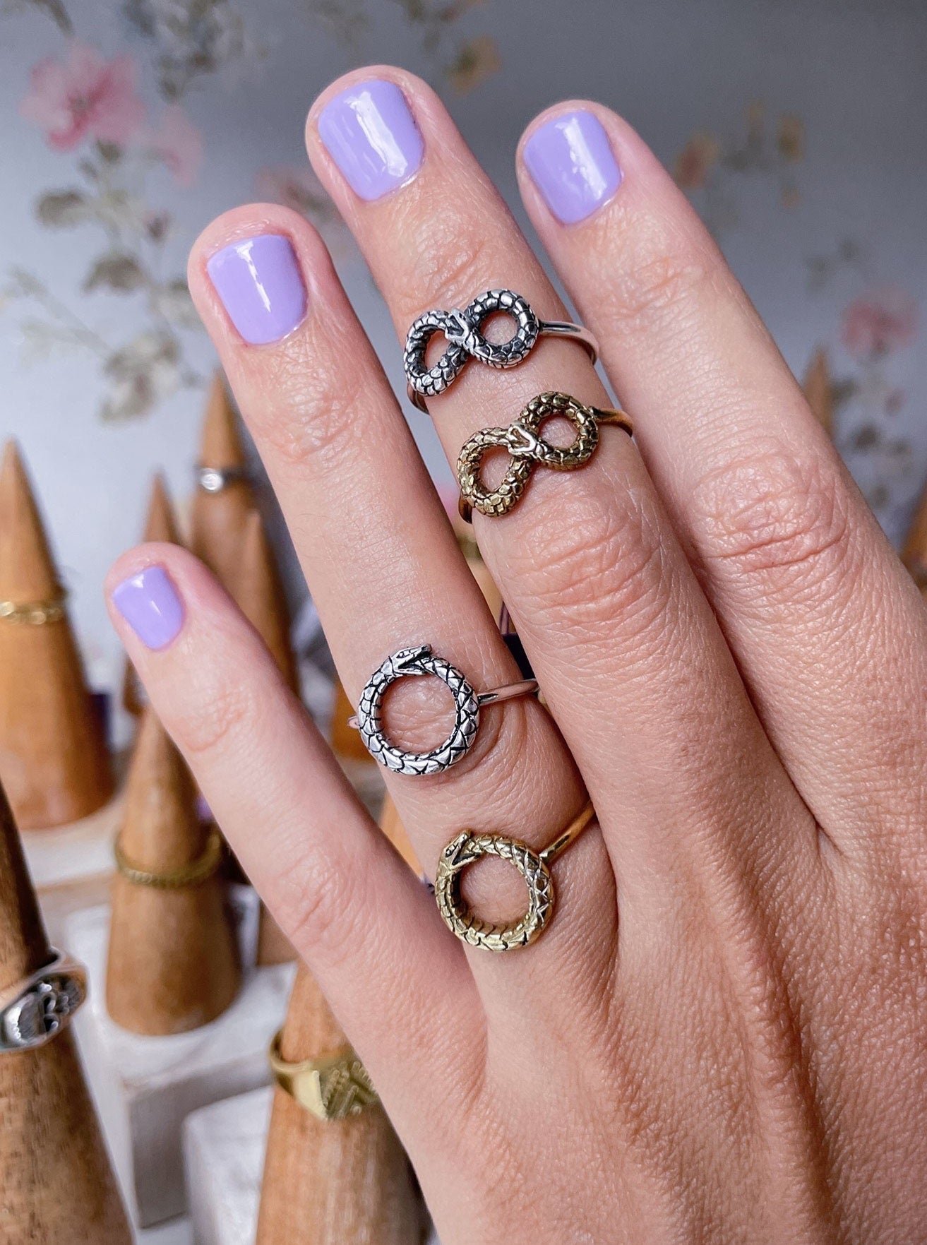 Ouroboros Snake Infinity Ring in Brass Yin Jewelry for the Soul