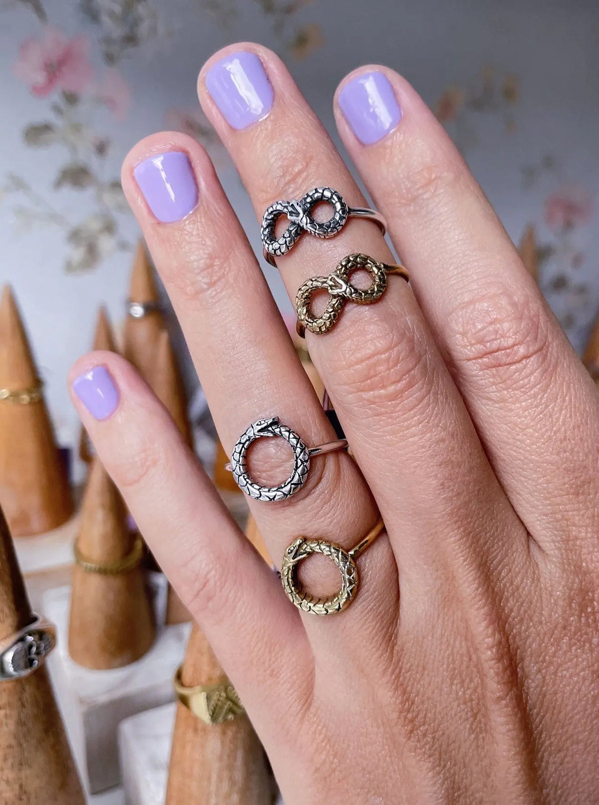 Ouroboros Snake Infinity Ring in Brass Yin Jewelry for the Soul