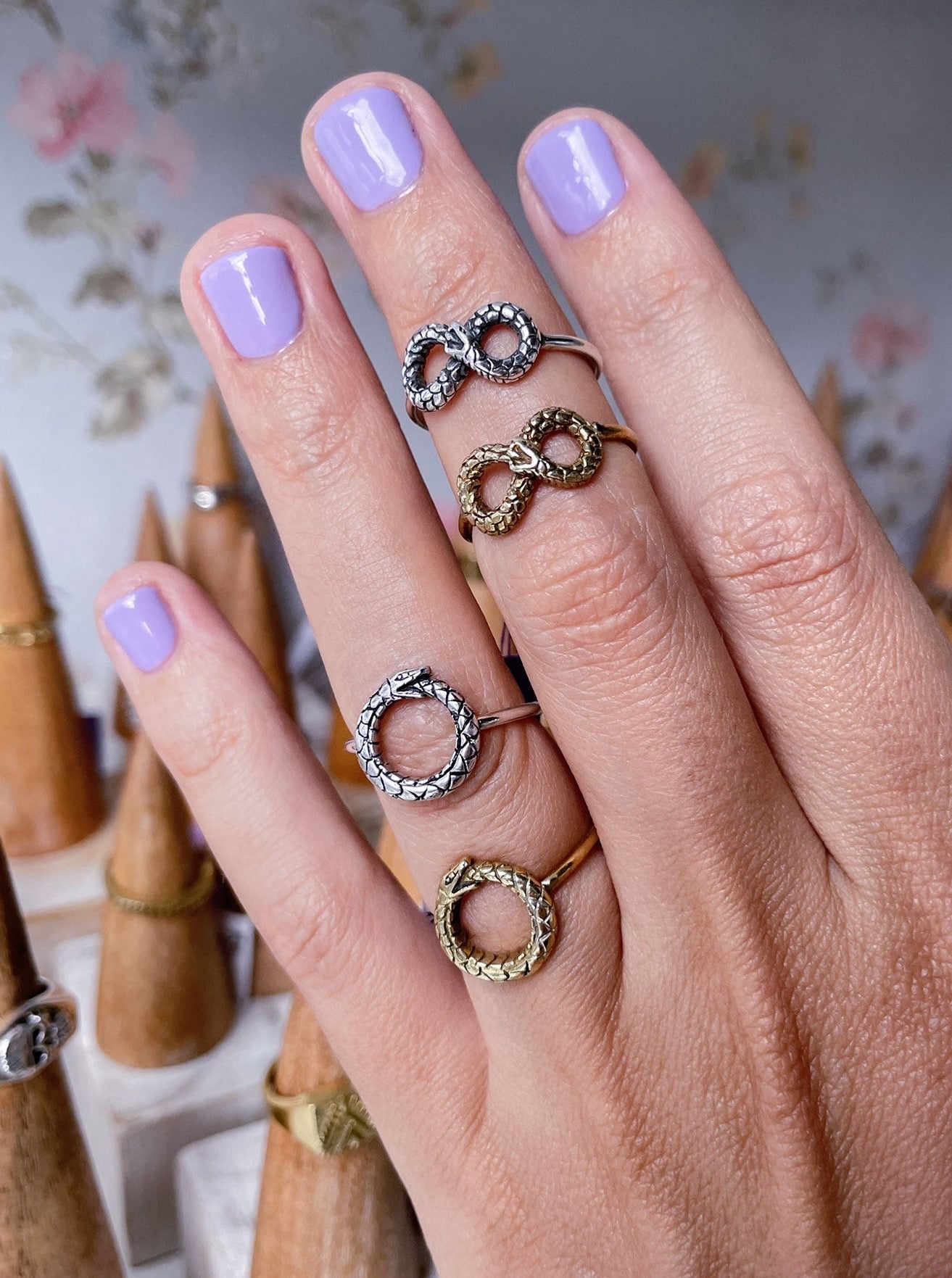 Ouroboros Snake Infinity Ring in Silver Yin Jewelry for the Soul