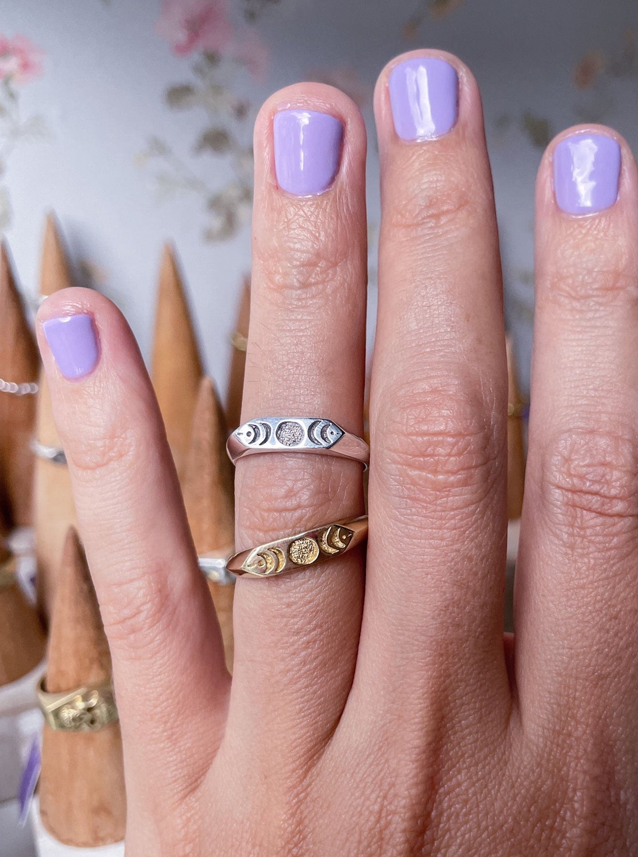 Moon Phase Ring in Brass