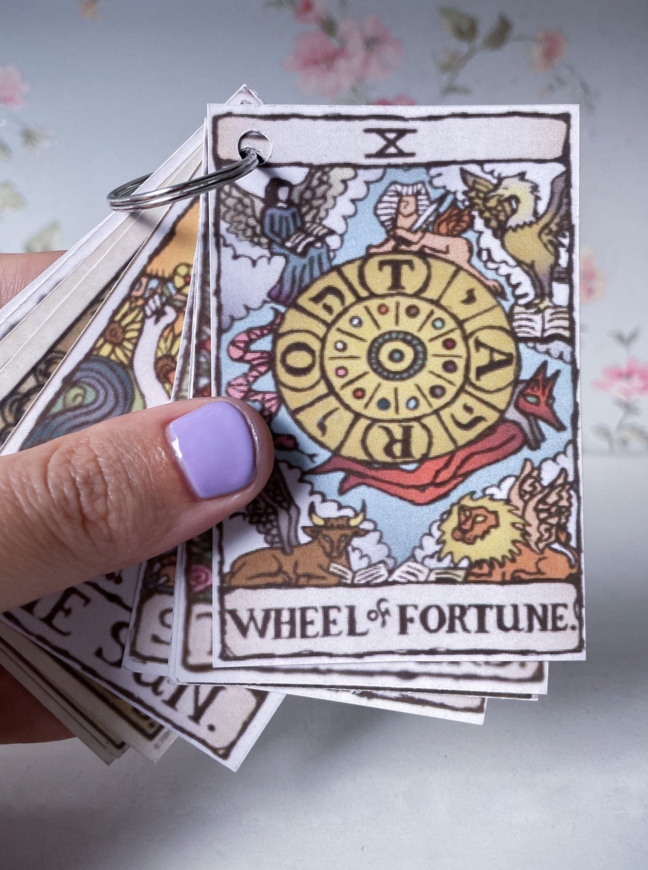 Wheel of Fortune Tarot Card Pendant in Brass Yin Jewelry for the Soul