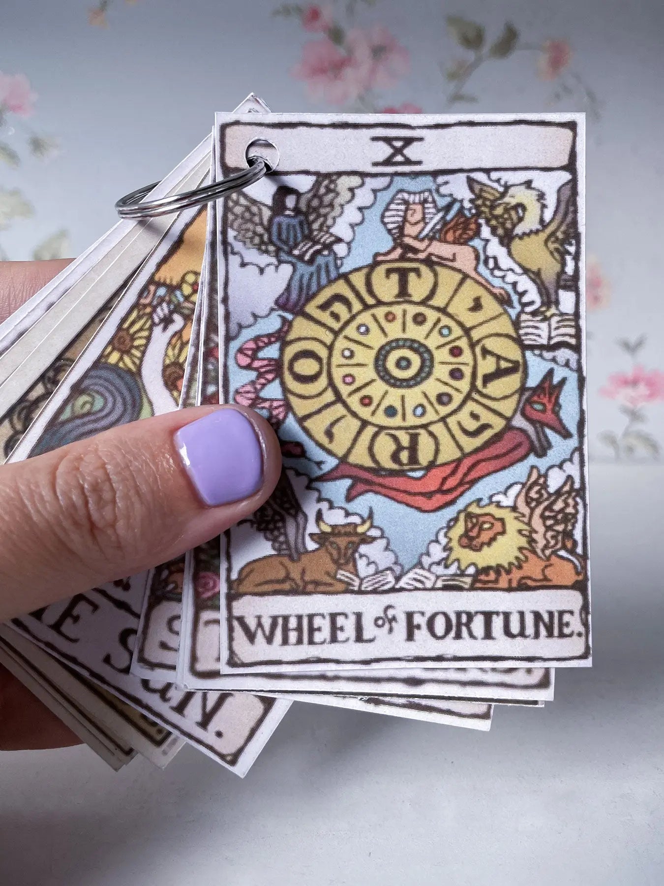 Wheel of Fortune Tarot Card Pendant in Silver Yin Jewelry for the Soul