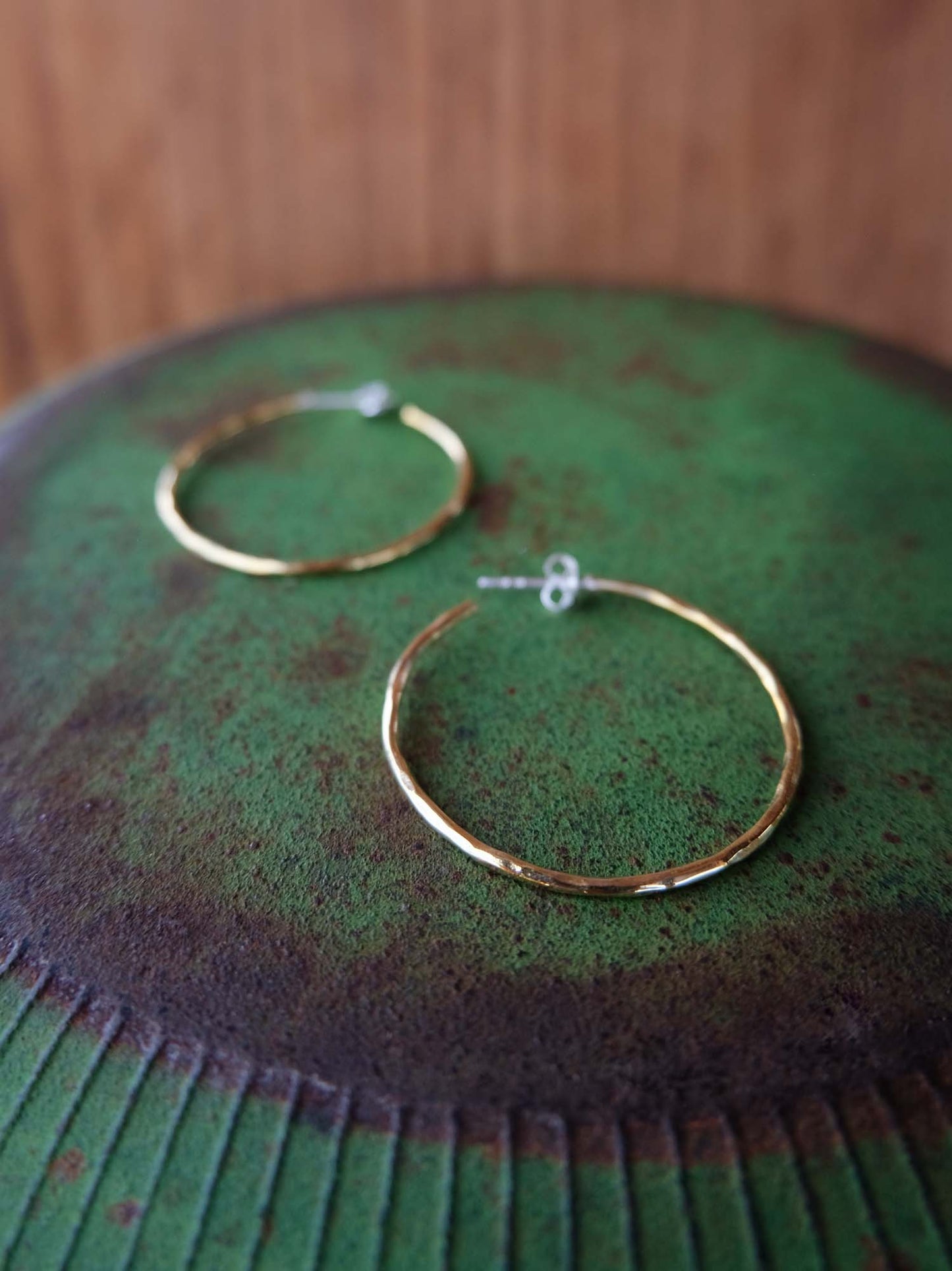 Hammered Hoops in Brass Yin Jewelry for the Soul