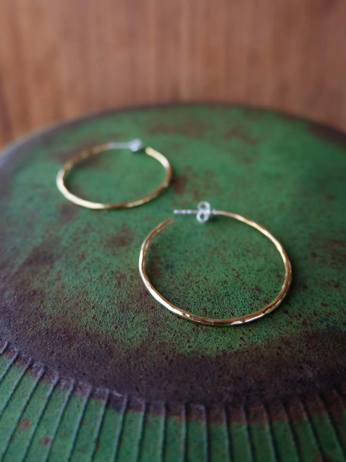 Hammered Hoops in Brass Yin Jewelry for the Soul