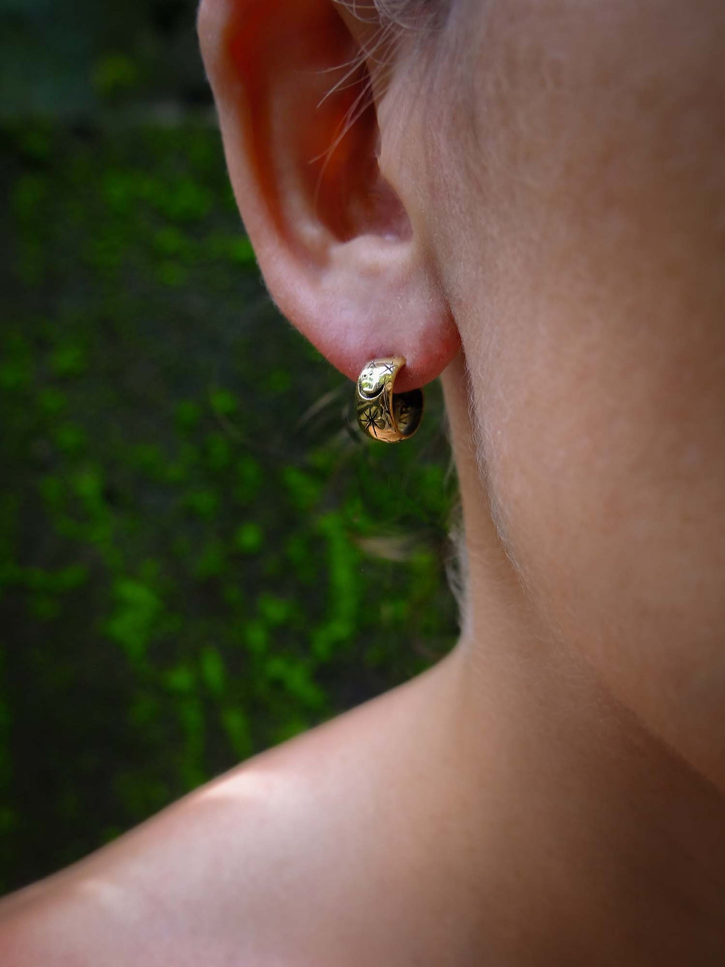 Galaxy Hoops in Brass Yin Jewelry for the Soul