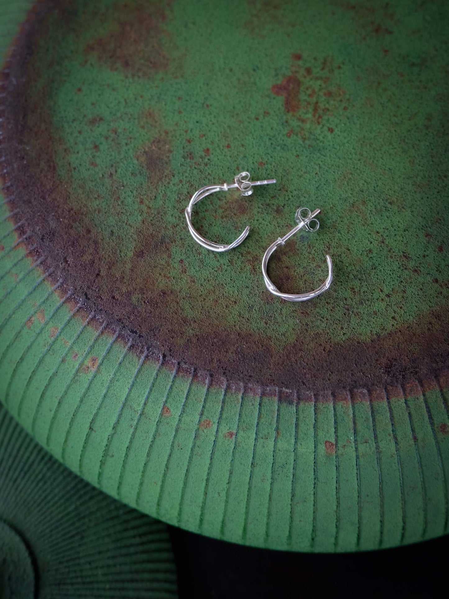 Crossover Small Hoops in Silver Yin Jewelry for the Soul