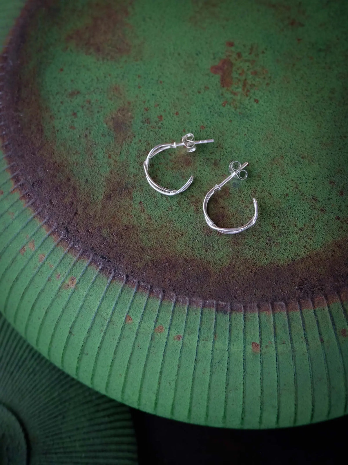 Crossover Small Hoops in Silver Yin Jewelry for the Soul
