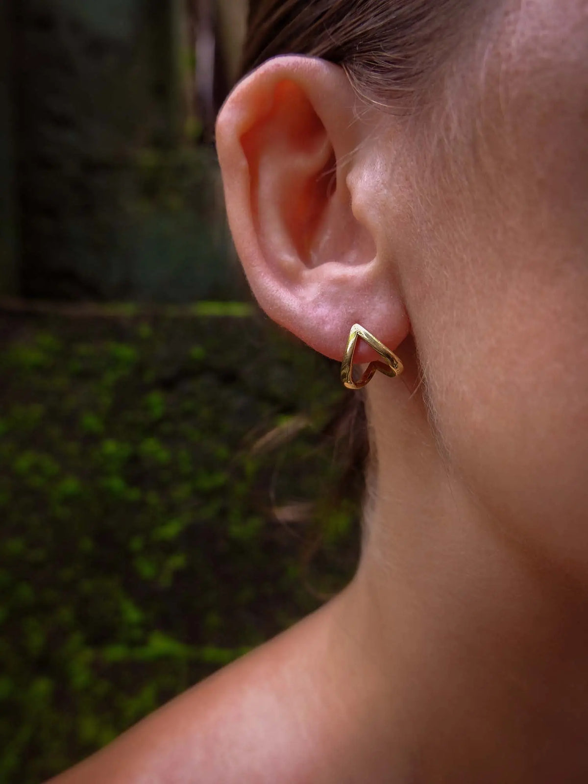 V Cuff Hoops in Brass Yin Jewelry for the Soul