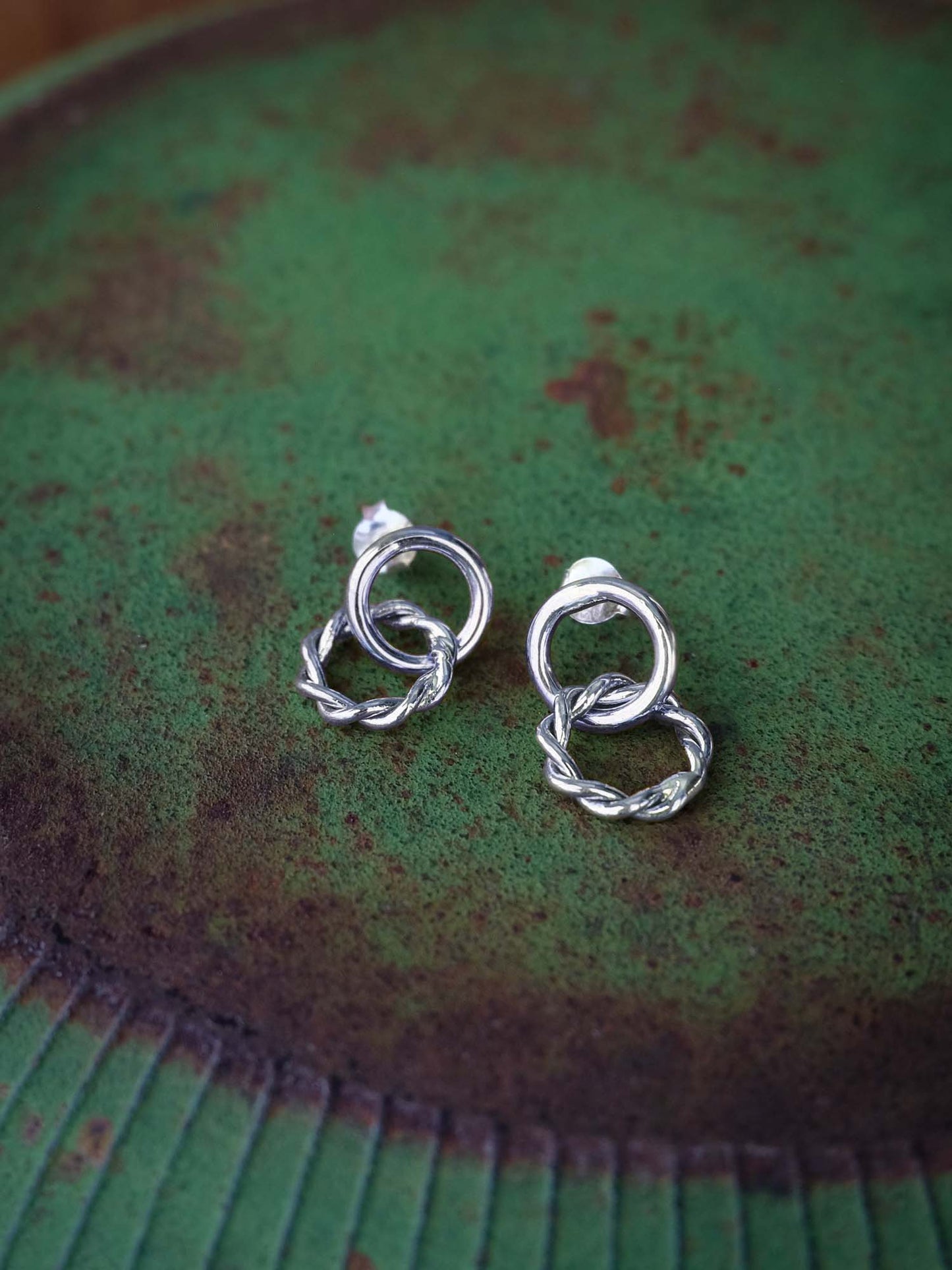 Posh Stud Hoops in Silver