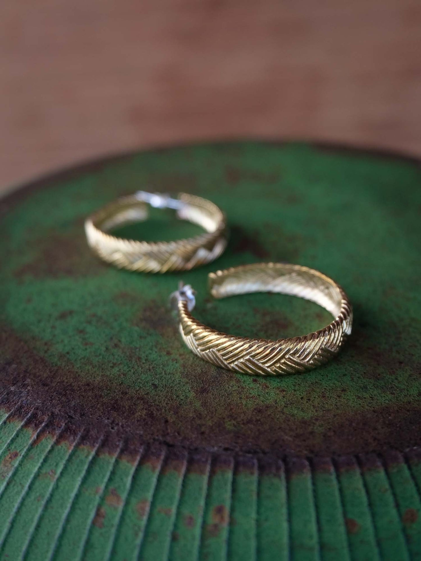 Bandana Large Hoops in Brass Yin Jewelry for the Soul