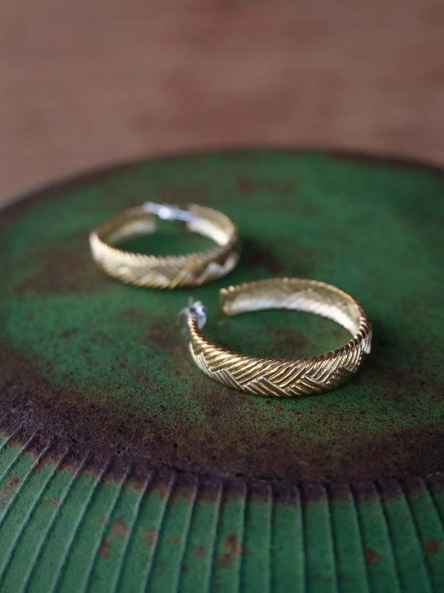 Bandana Large Hoops in Brass Yin Jewelry for the Soul