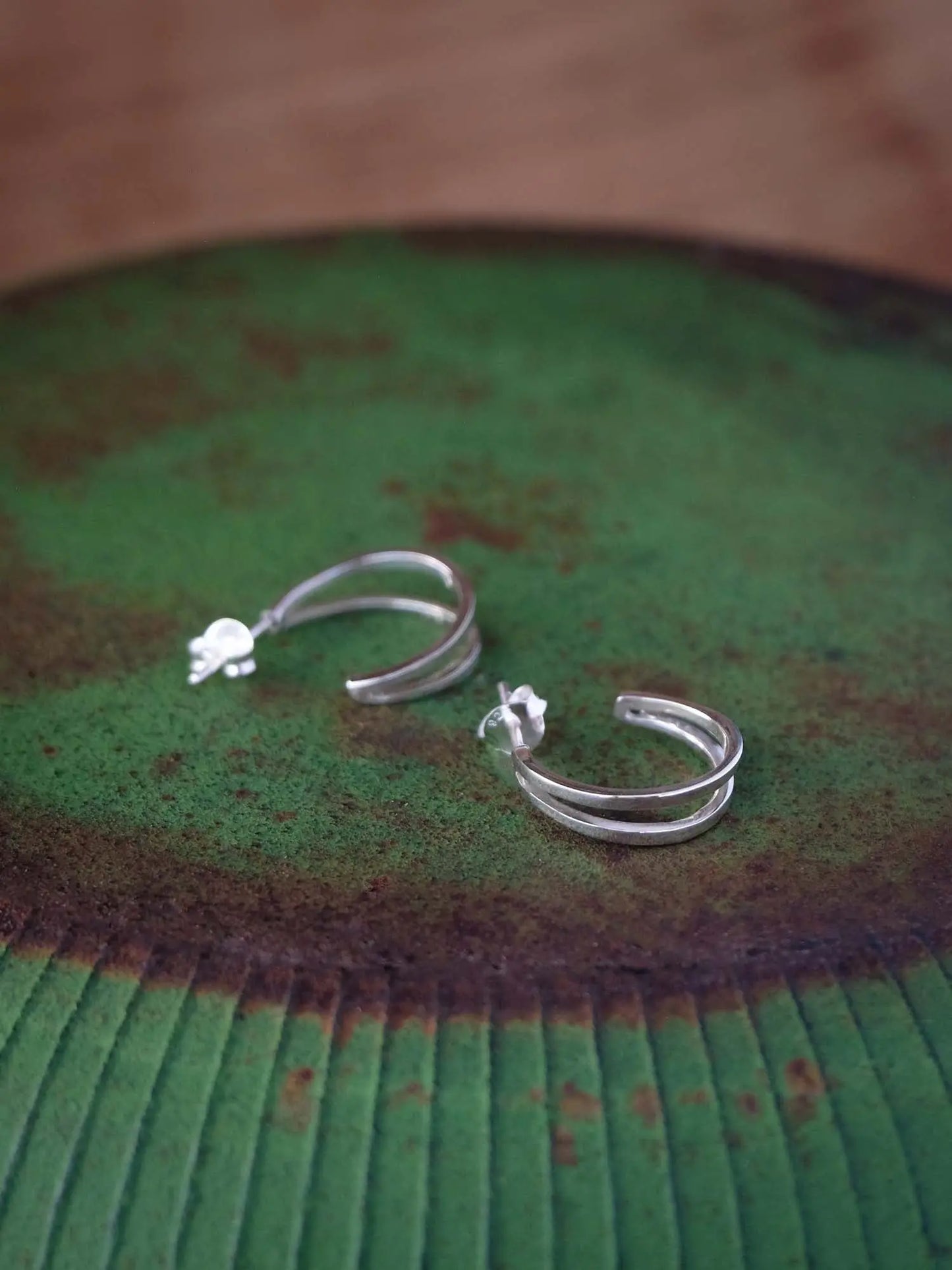 Cresent Stud Hoops in Silver Yin Jewelry for the Soul