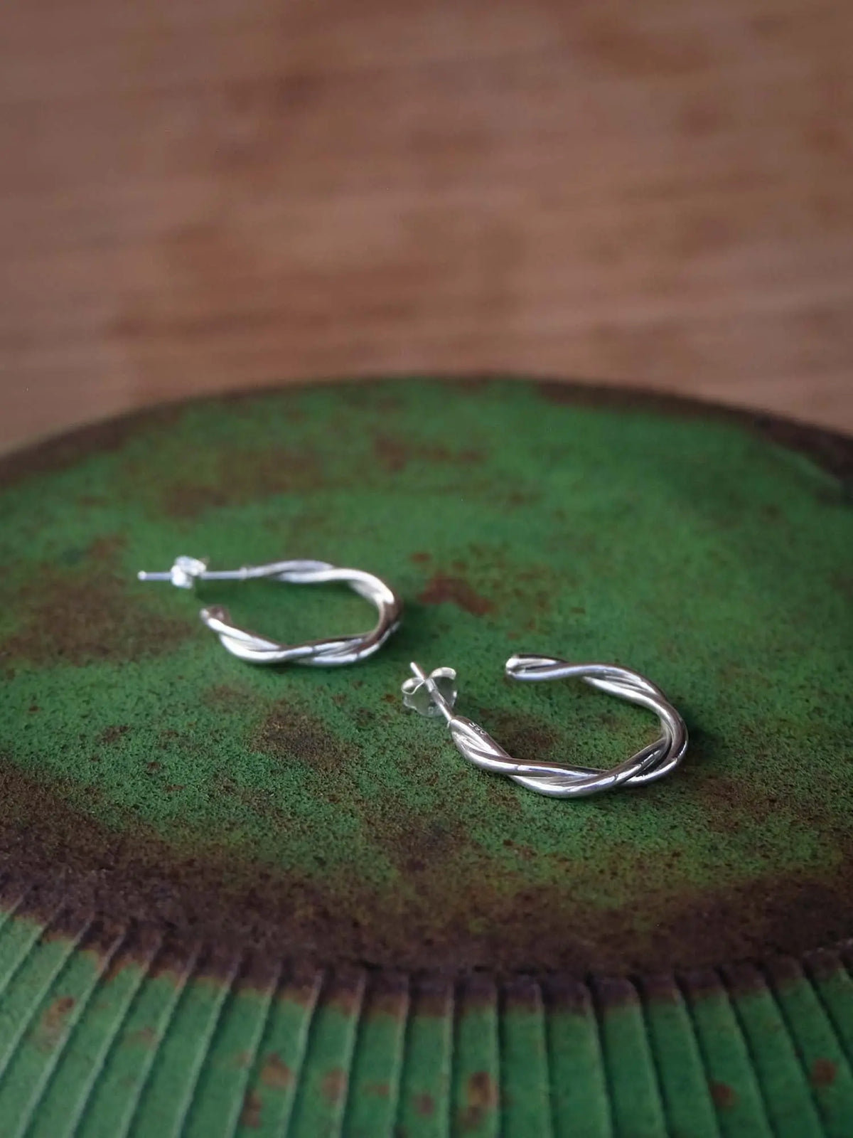 Twisted Stud Hoops in Silver Yin Jewelry for the Soul