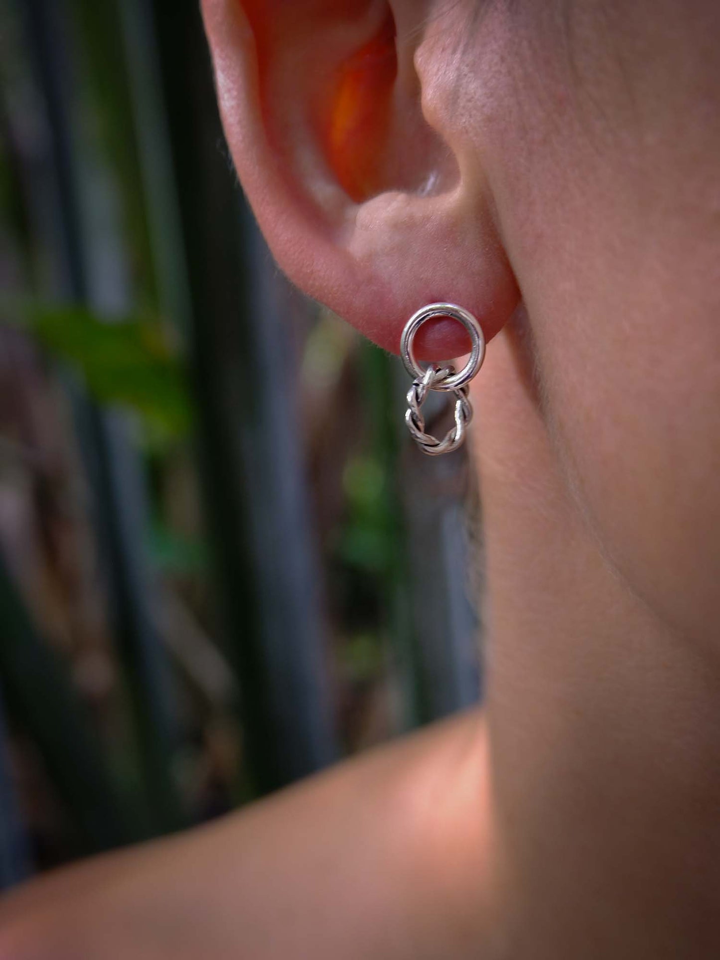 Posh Stud Hoops in Silver