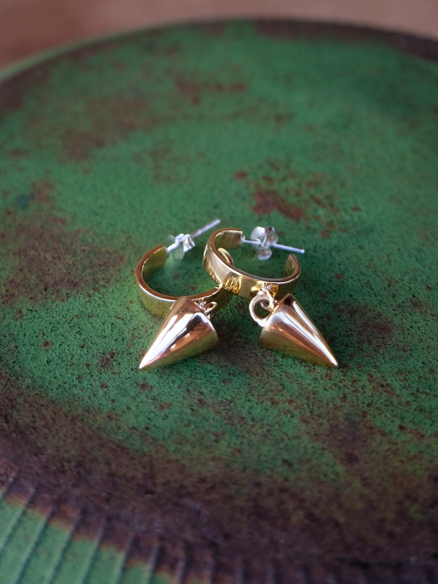 Cone Hoop Earrings in Brass Yin Jewelry for the Soul
