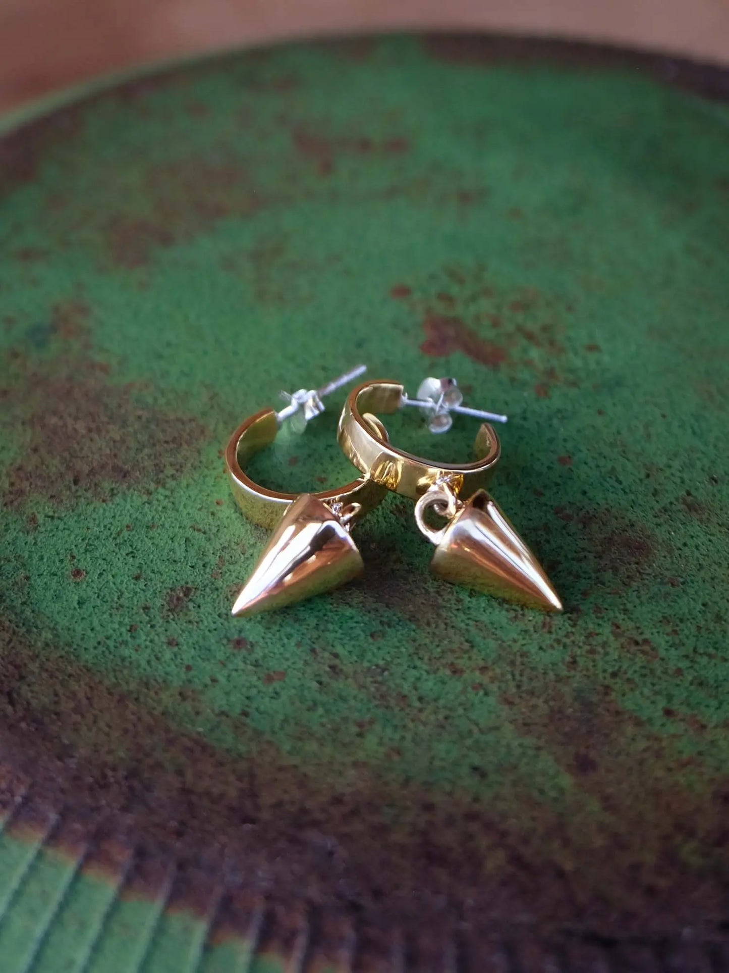 Cone Hoop Earrings in Brass Yin Jewelry for the Soul