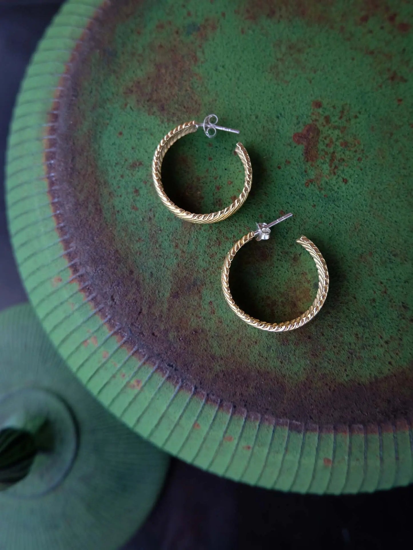 Bandana Small Hoops in Brass Yin Jewelry for the Soul