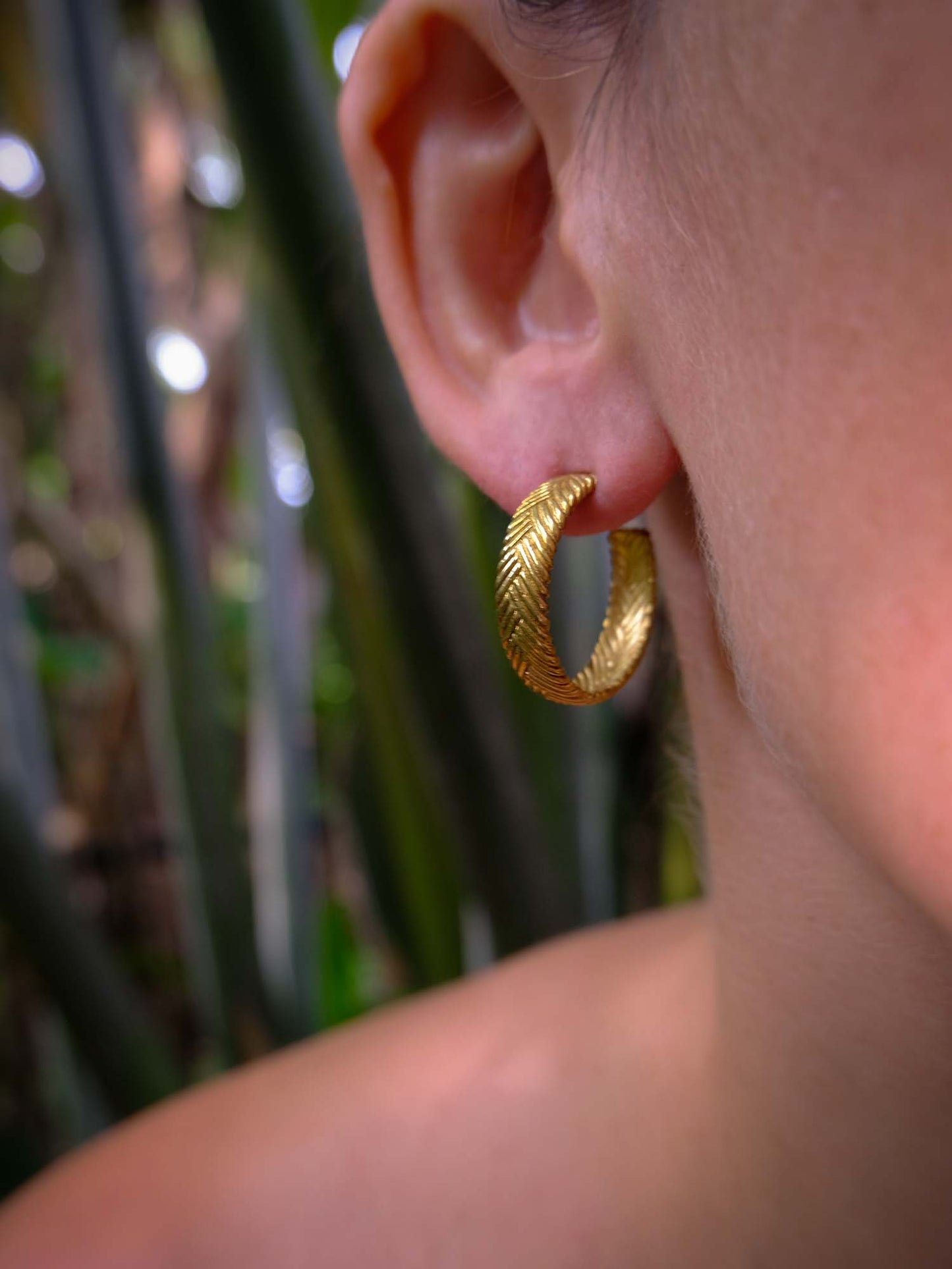 Bandana Small Hoops in Brass