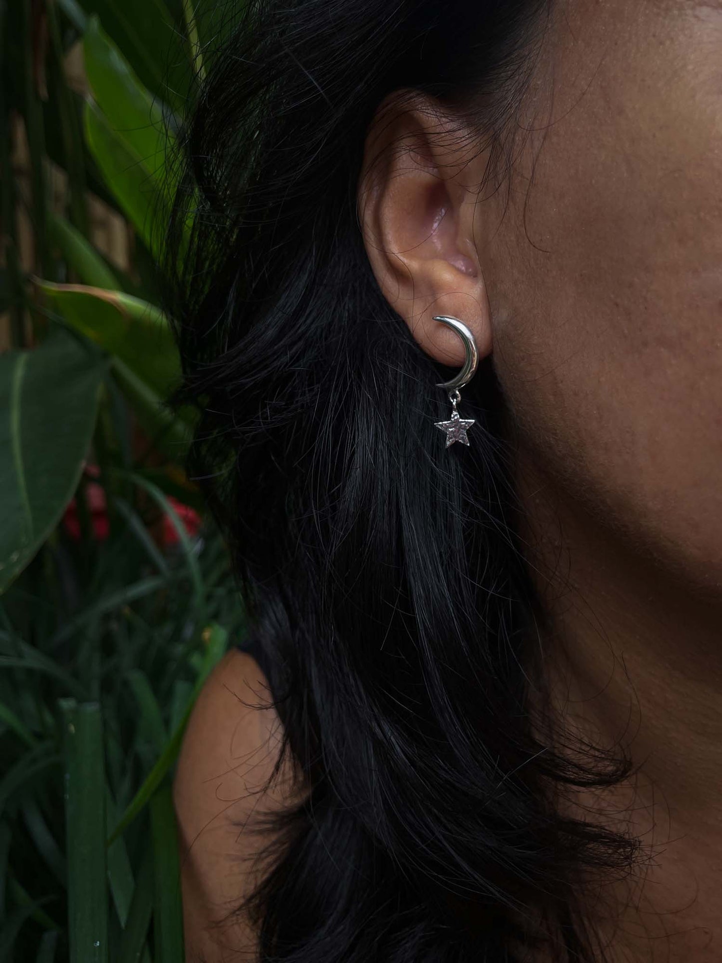 Crescent Moon Star in Silver Yin Jewelry for the Soul