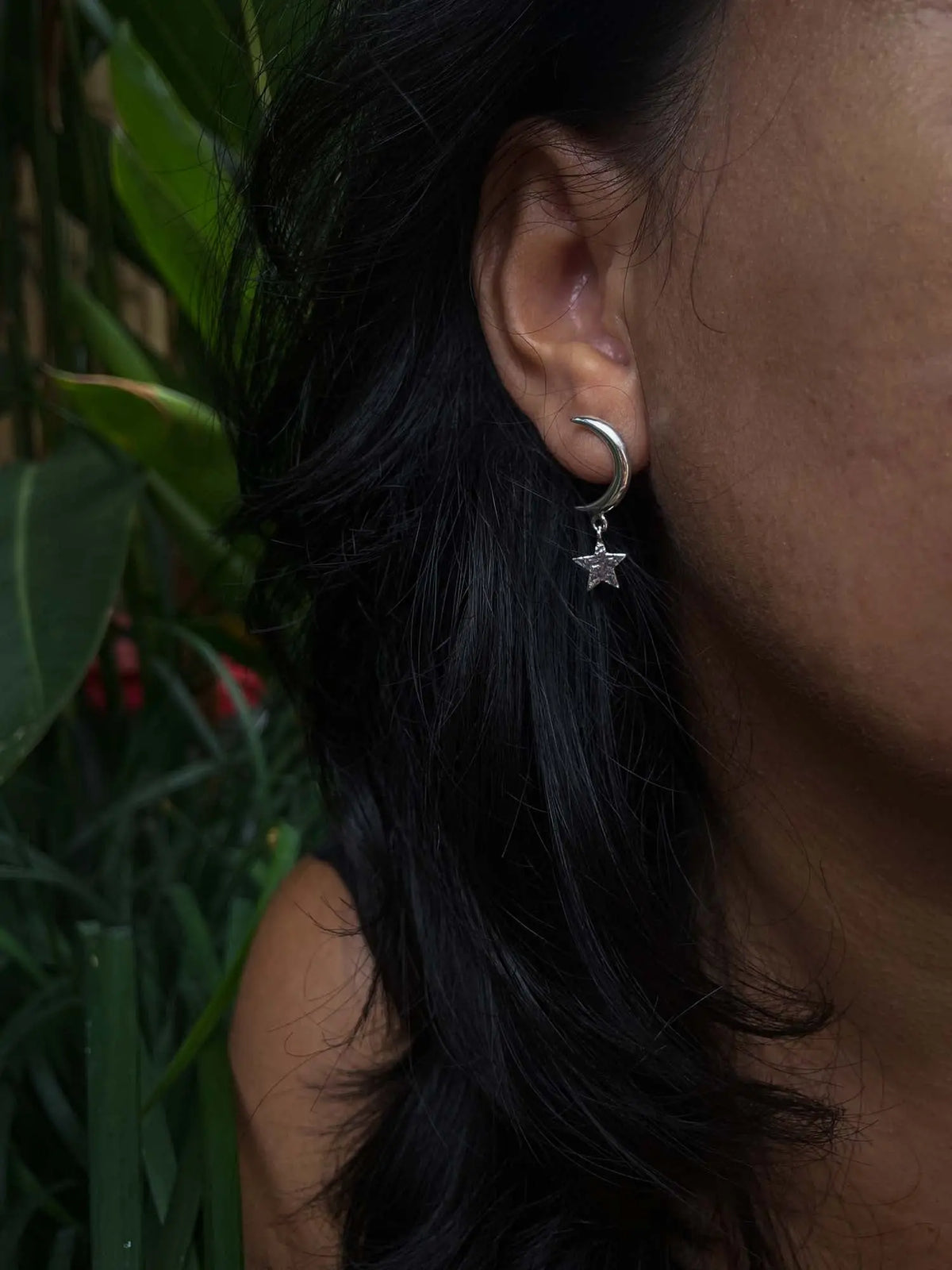 Crescent Moon Star in Silver Yin Jewelry for the Soul