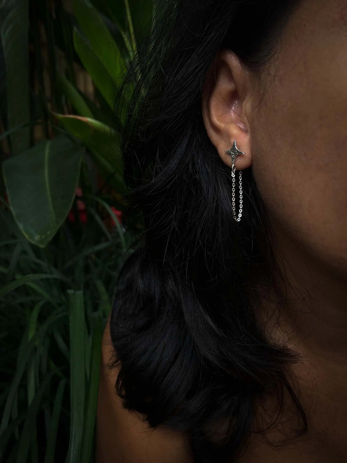 Zoom Chain Stud in Silver Yin Jewelry for the Soul